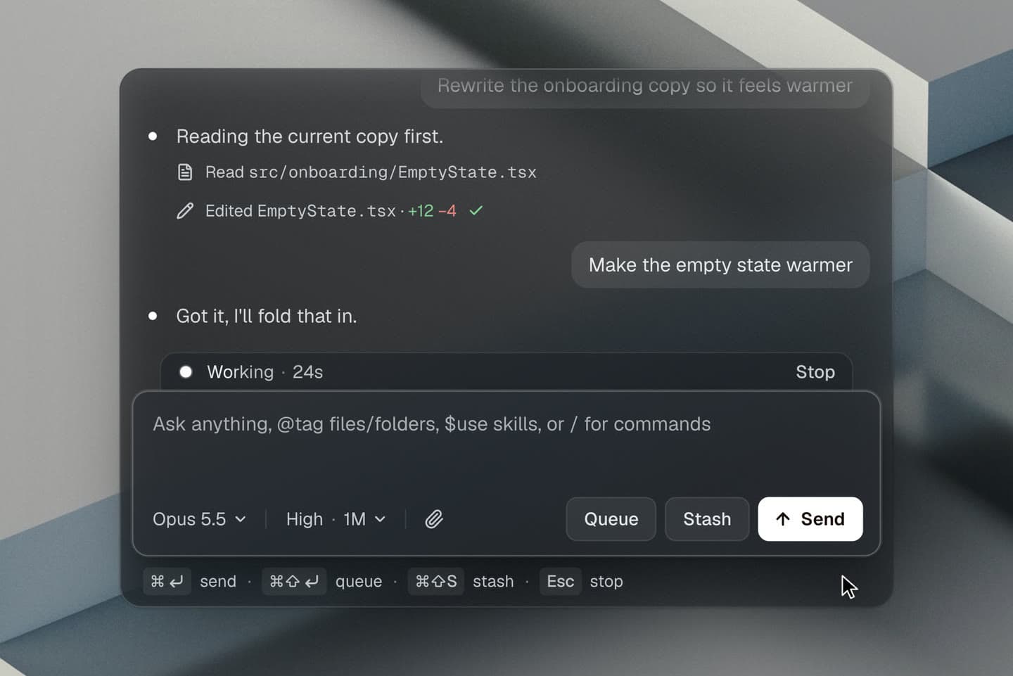 A red arrow pointing at the new user bubble with the note: same text, same pixels